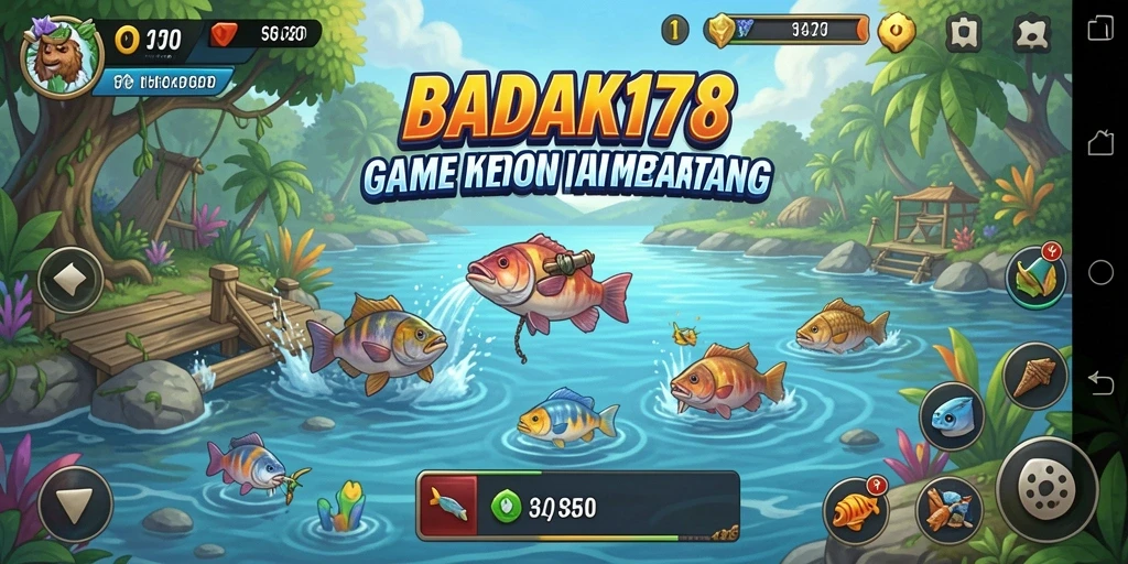 Tampilan gameplay memancing yang mendebarkan dan realistis di BADAK178.