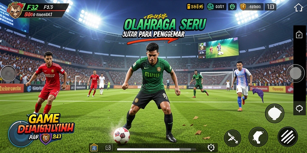 Tampilan gameplay seru dalam F32 dengan aksi olahraga mendebarkan.
