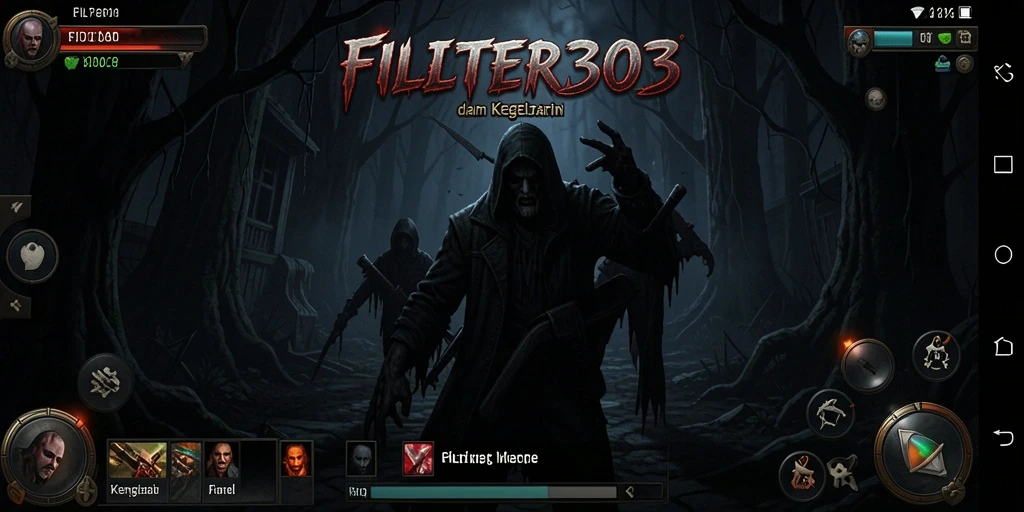 Gameplay mencekam di FILTER303 dengan suasana yang menyeramkan.