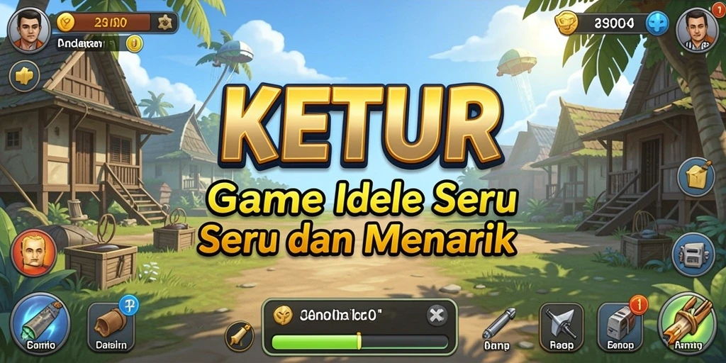 Tampilan gameplay seru di KETUA dengan banyak karakter Idle.
