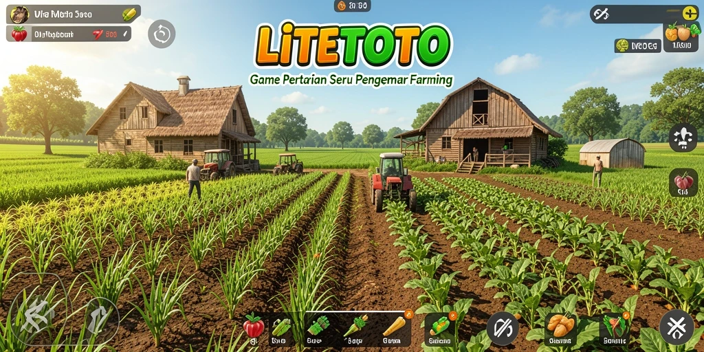 Screenshot gameplay LITETOTO menampilkan aktivitas bertani yang seru.