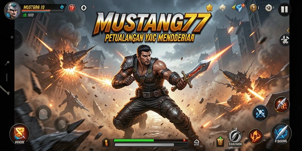 Tampilan gameplay <strong>MUSTANG77</strong> dengan aksi yang menarik dan mendebarkan.