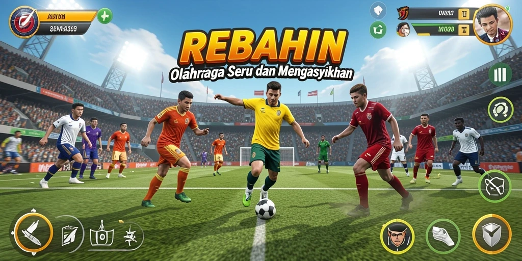Tampilan gameplay menarik dari REBAHIN dengan aksi olahraga yang dinamis.