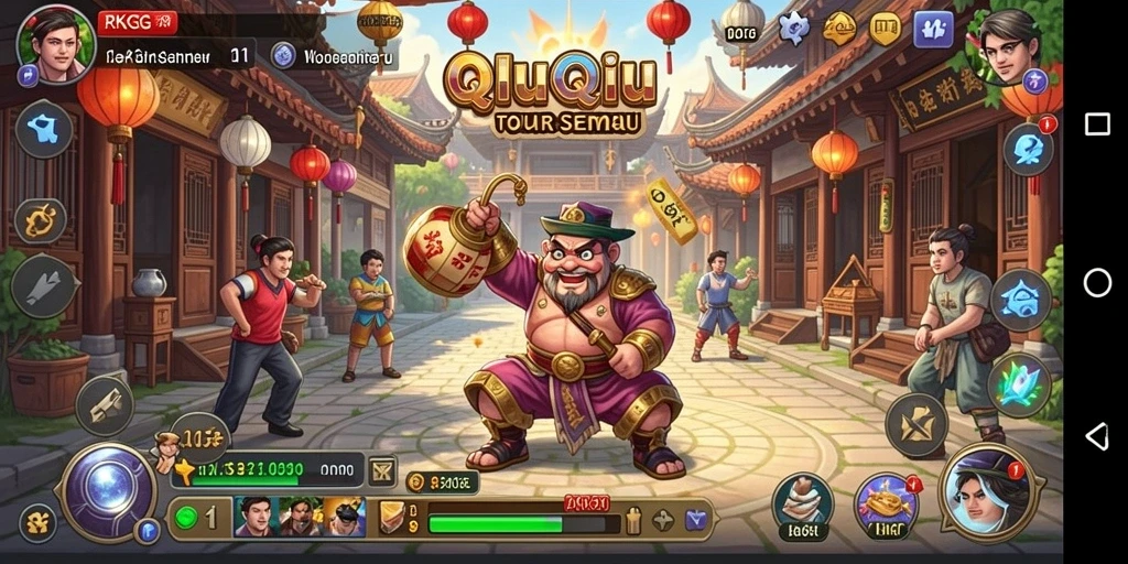 Gameplay QiuQiu yang seru dengan teman-teman.