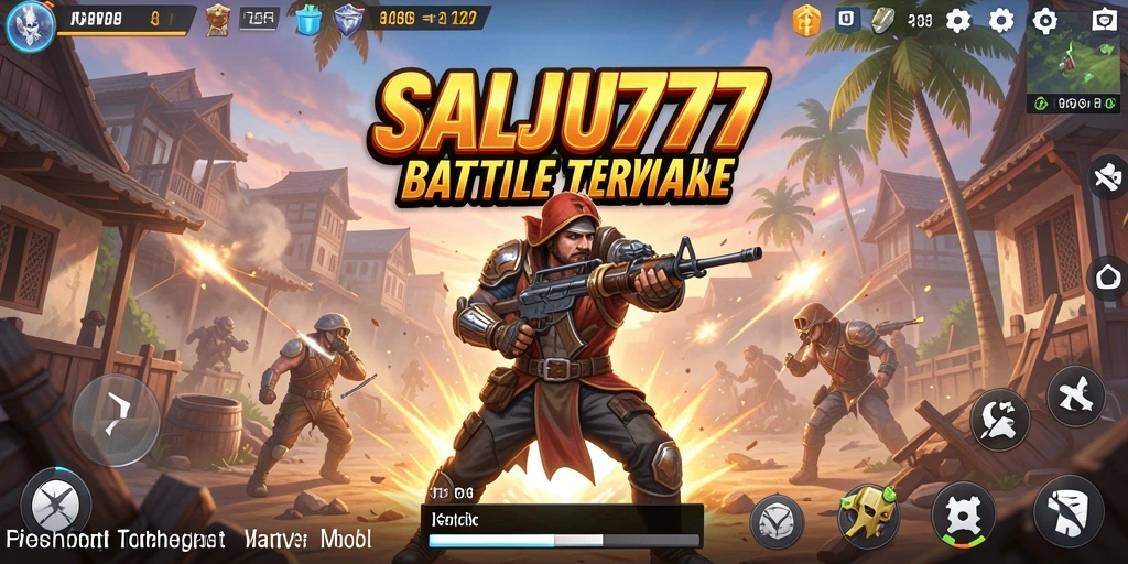 Tangkapan layar menampilkan aksi intens dalam SALJU777 Battle Royale.