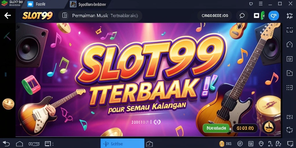 Tampilan utama SLOT99 dengan gameplay musik interaktif dan seru.
