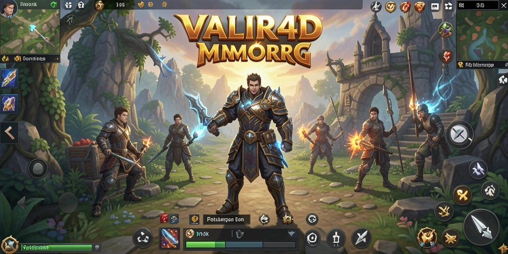 Screenshot VALIR4D menampilkan aksi pertempuran yang mendebarkan dalam MMORPG.