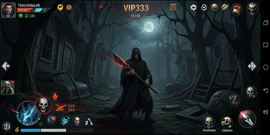 Screenshot gameplay VIP333 yang menampilkan suasana Horror yang mencekam.